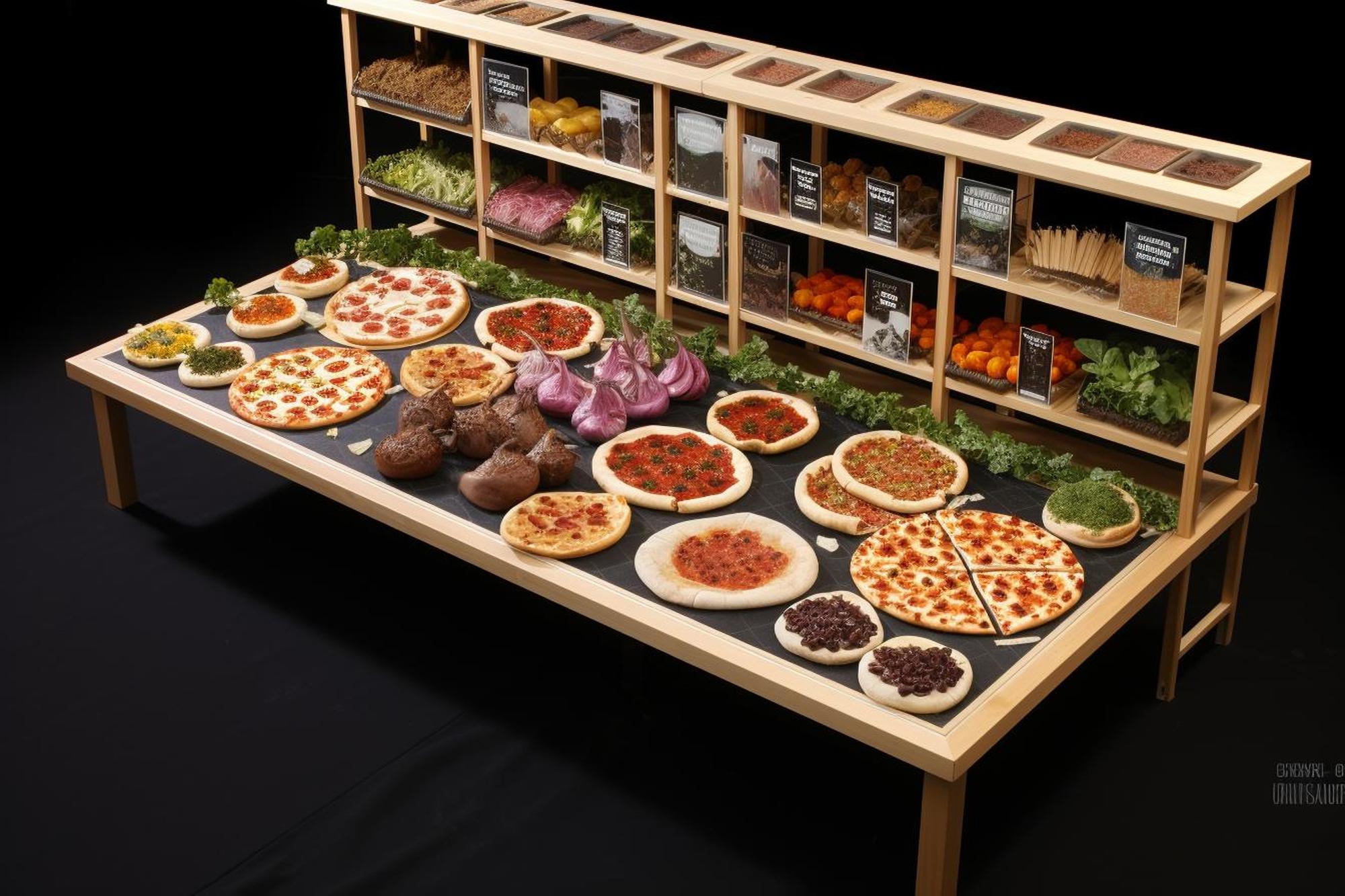 Sample product lineup on counter